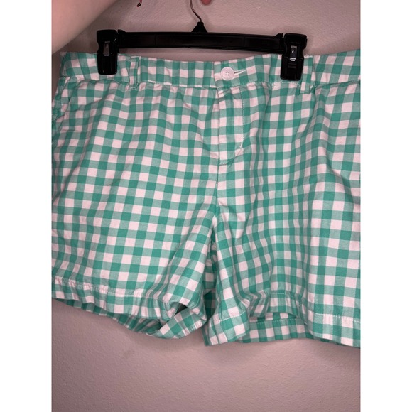 Merona Pants - Merona Size 14 Green White Gingham Cotton Shorts Preppy Summer